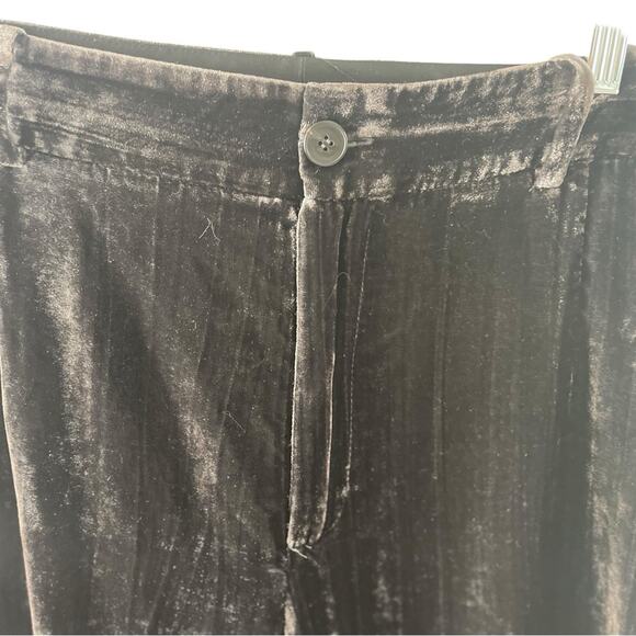 Zara 70's Style Crushed Velvet High Rise Pants:Trousers, Parties, Disco Black, M - Picture 3 of 6